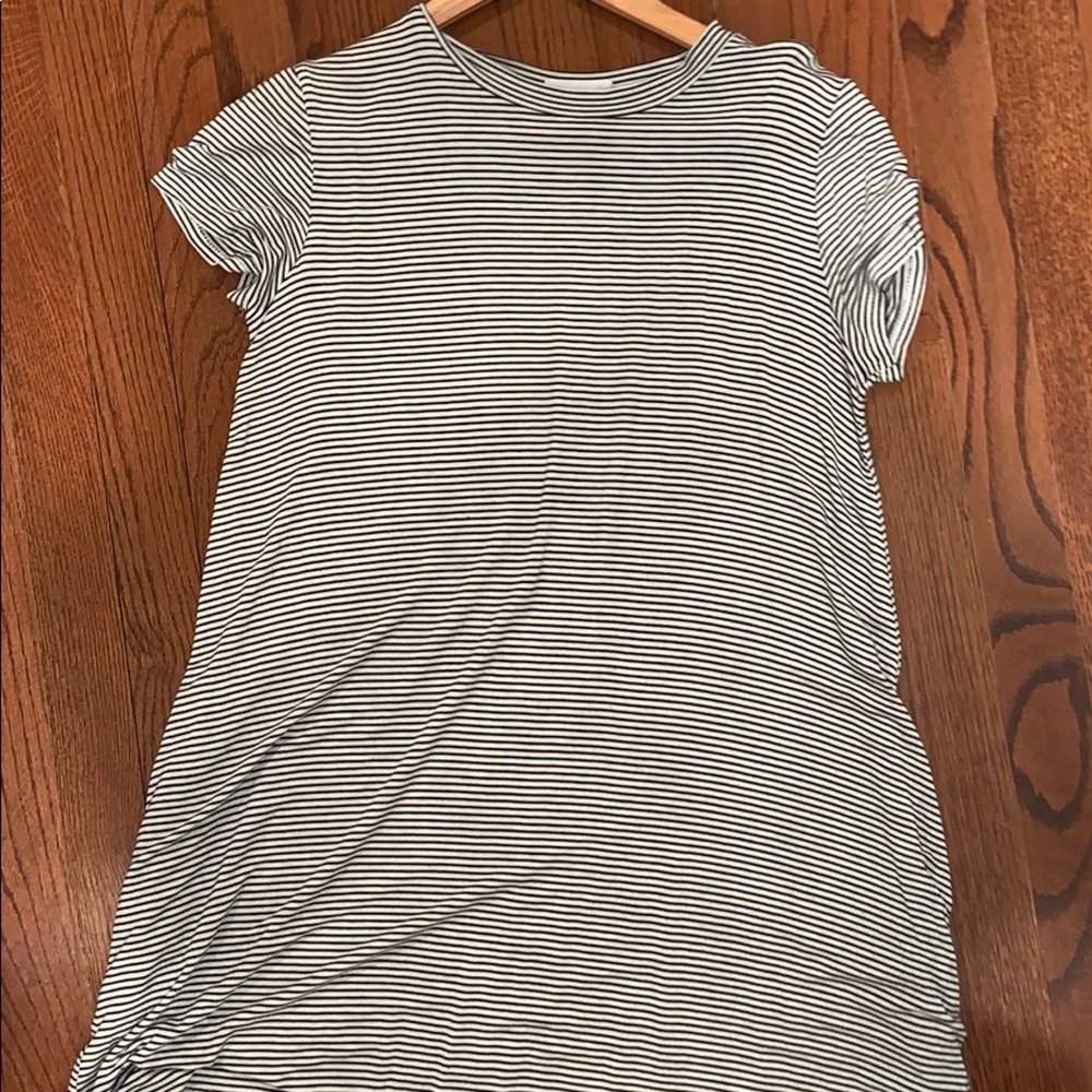 black and white stripped dress